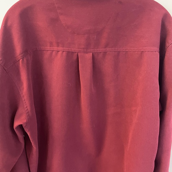 Bruno Long Sleeves Sueded Men’s Shirt - Sz L - Maroon - Picture 7 of 10